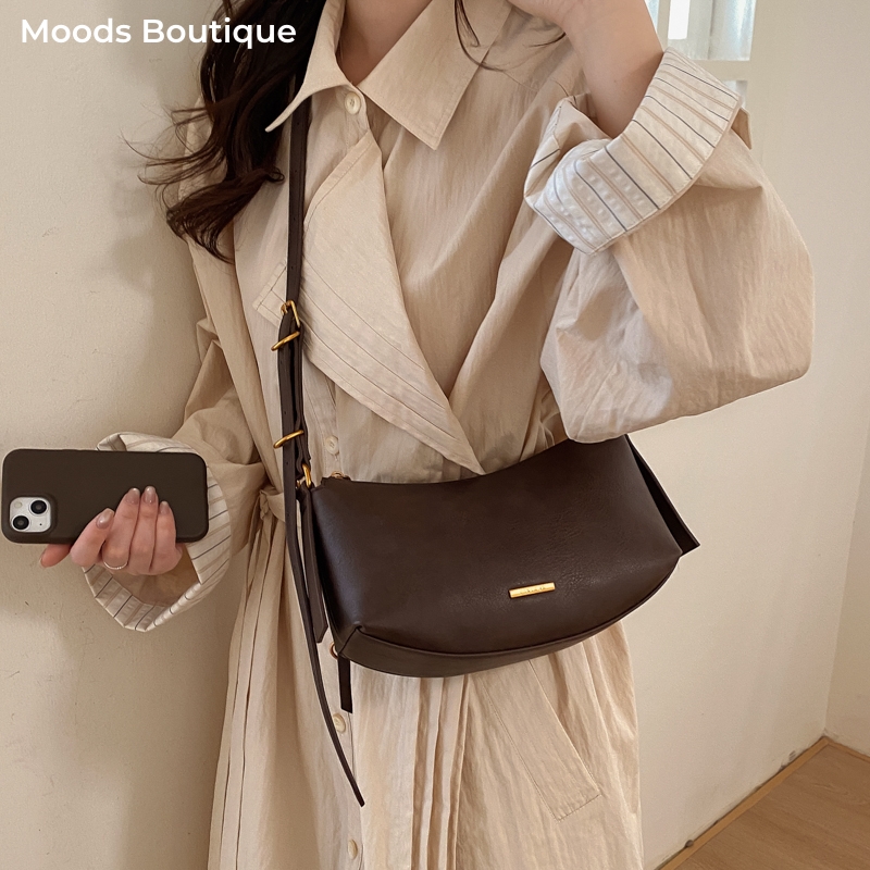 Half Moon Bag Suede - torebka damska torebka luksusowe marki MOODS