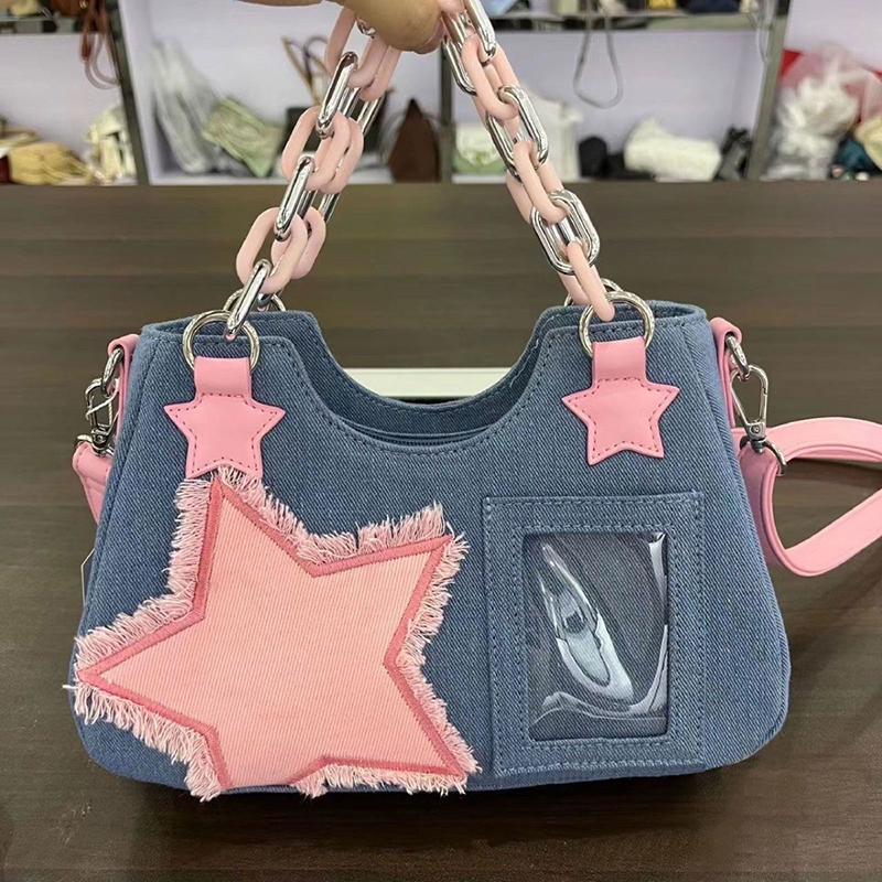 Luxury Bags Tote - Dżinsowe damskie torby shopper na ramię,