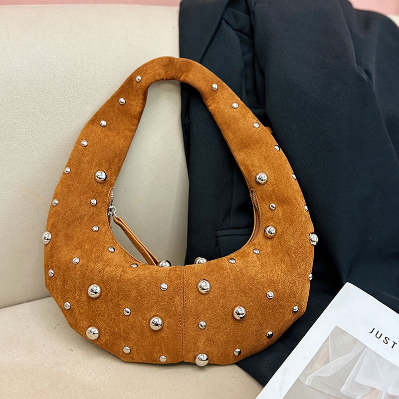 Half Moon Bag Suede - Torebki damskie w stylu vintage z