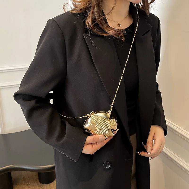 Cute Little Fish Shape Metal M – Mini Bag Evening Clutch recenzja i cena